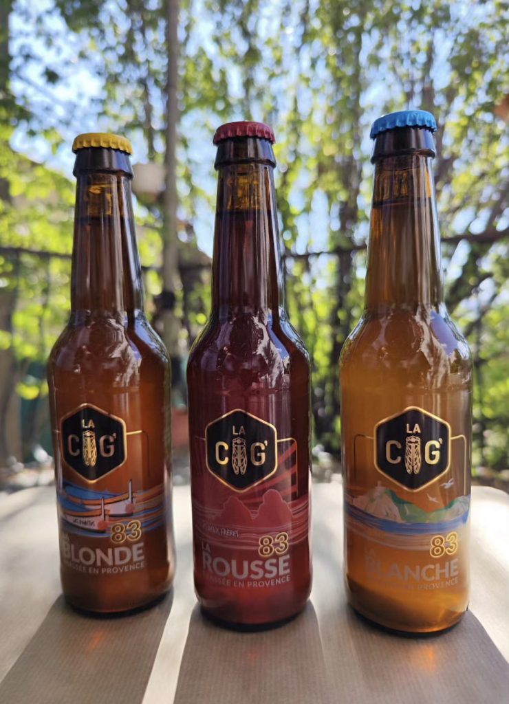 Bières bouteilles locale, la Cigale 83: blanche, blonde, rousse